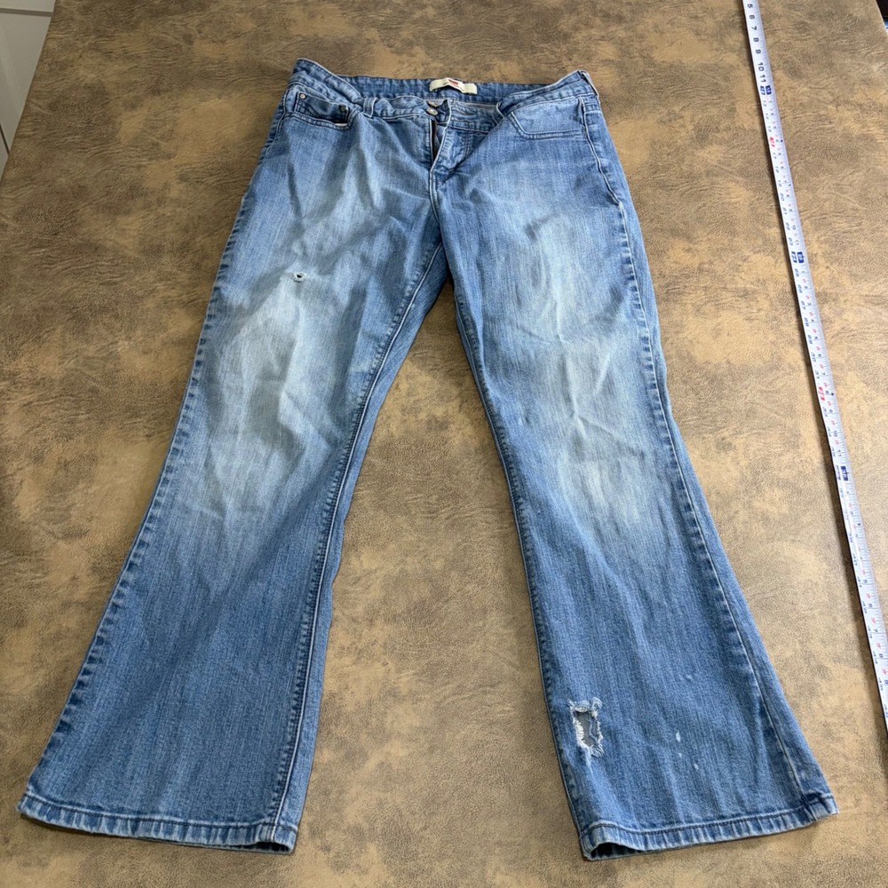 Levi's 526 Slender Bootcut Jeans Womens 10 S Blue Distressed Denim 2484
